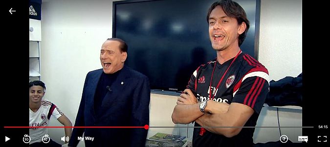 Berlusconi con Filippo Inzaghi, ai tempi in cui allenava il Milan