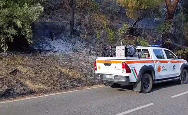 Durante le operazioni sull'incendio